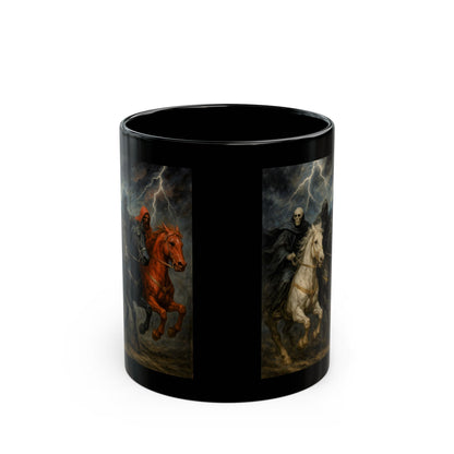 Black Ceramic Mug – Four Horsemen Apocalypse Artwork (11oz & 15oz)
