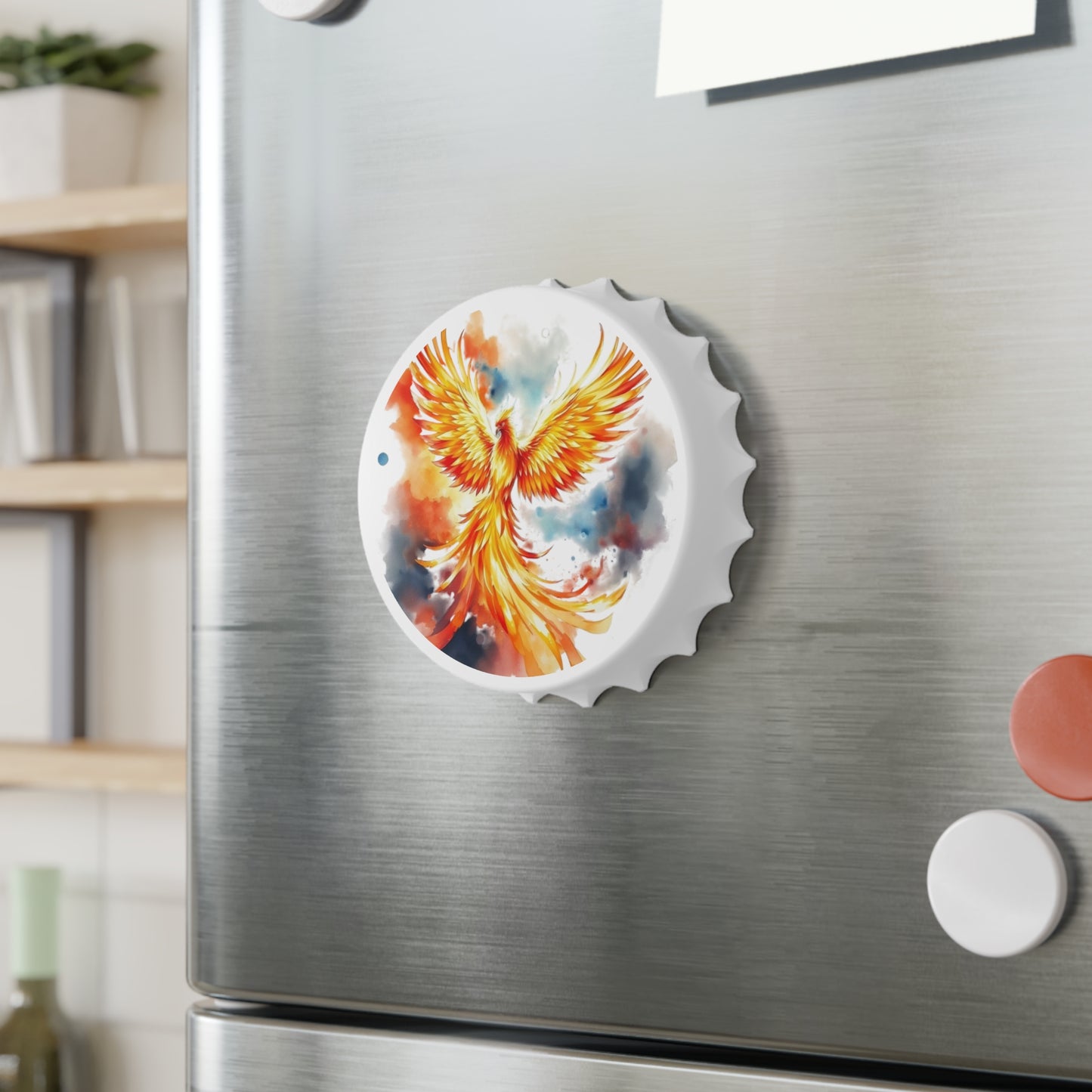 Abridor de botellas Phoenix: abridor de cerveza Firebird vibrante, regalo de bar colorido