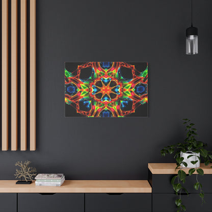 Kaleidoscope Neon Mandala Matte Canvas