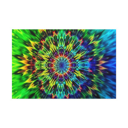 Psychedelic Kaleidoscope Matte Canvas Wall Art — Vibrant Mandala Stretched Canvas