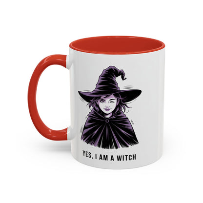 Witch Coffee Mug - "Yes, I Am a Witch" Accent Mug (11/15 oz)