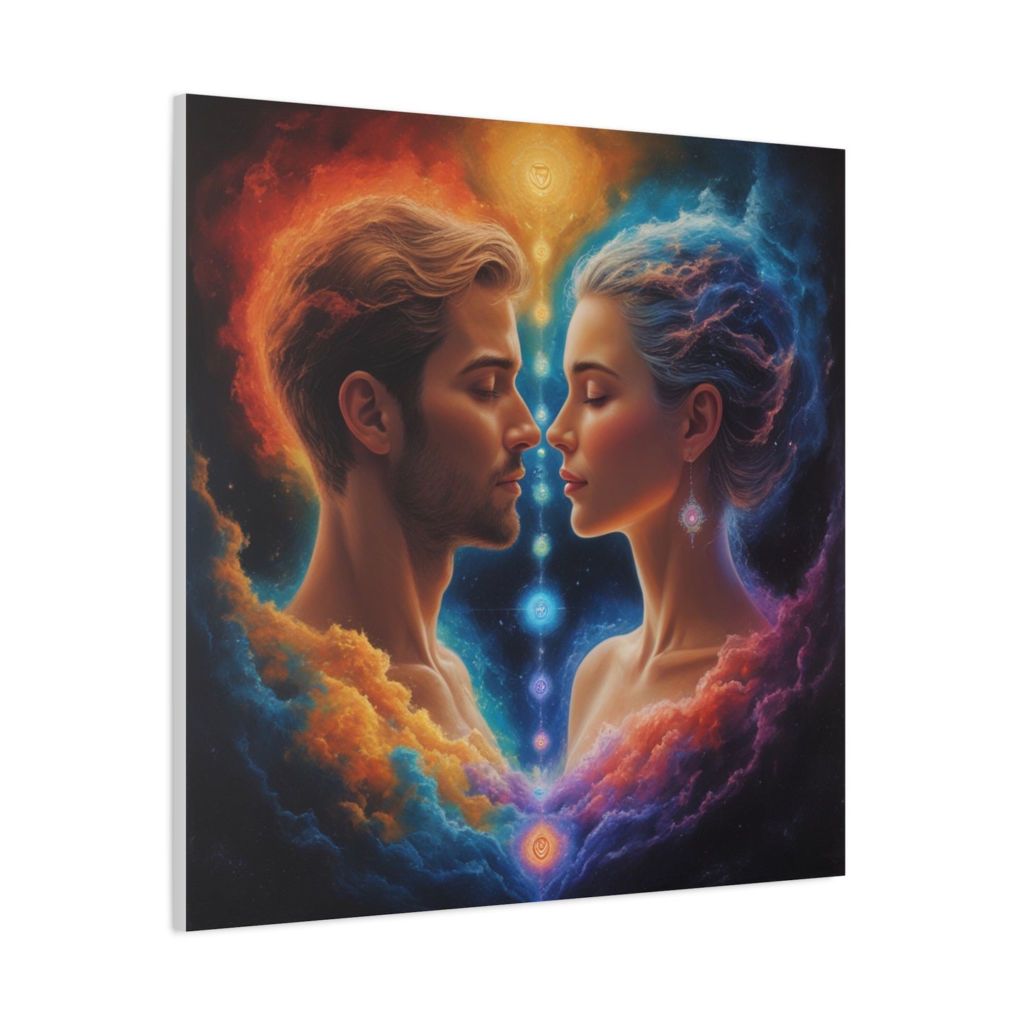 Spiritual Lovers Matte Canvas Print — Energetic Soulmate Portrait