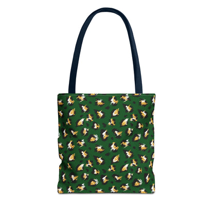 Green Leopard Print Tote Bag – Patterned All-Over-Print Shopper