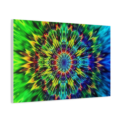 Psychedelic Kaleidoscope Matte Canvas Wall Art — Vibrant Mandala Stretched Canvas