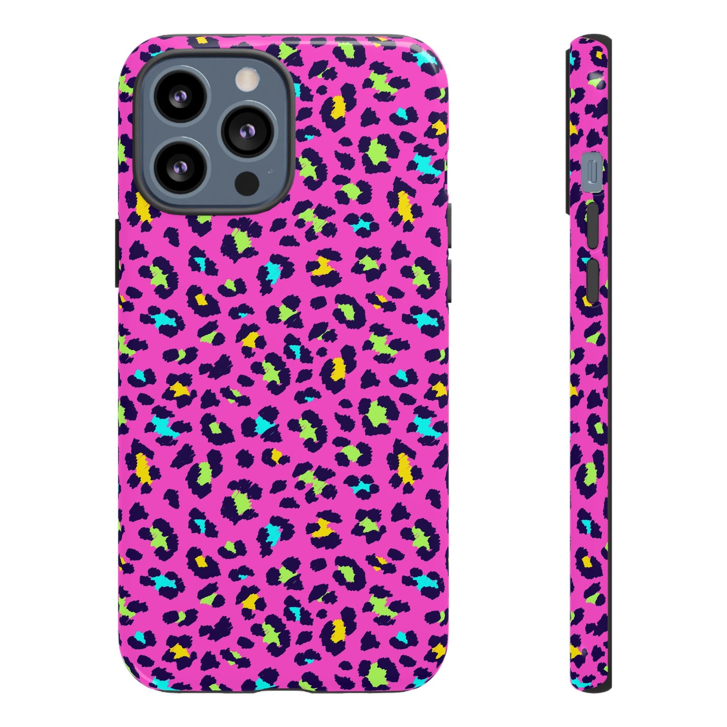 iPhone Pink Neon Leopard Phone Case — Bold Protective iPhone Cover