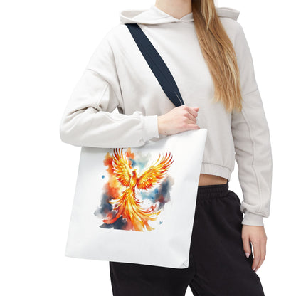 Phoenix Watercolor Tote Bag – Vibrant Rising Bird All-Over Print Tote