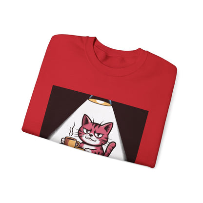 Coffee Cat Sweatshirt — "If You Value Your Life, Let Me Finish My Coffee" Cozy Crewneck