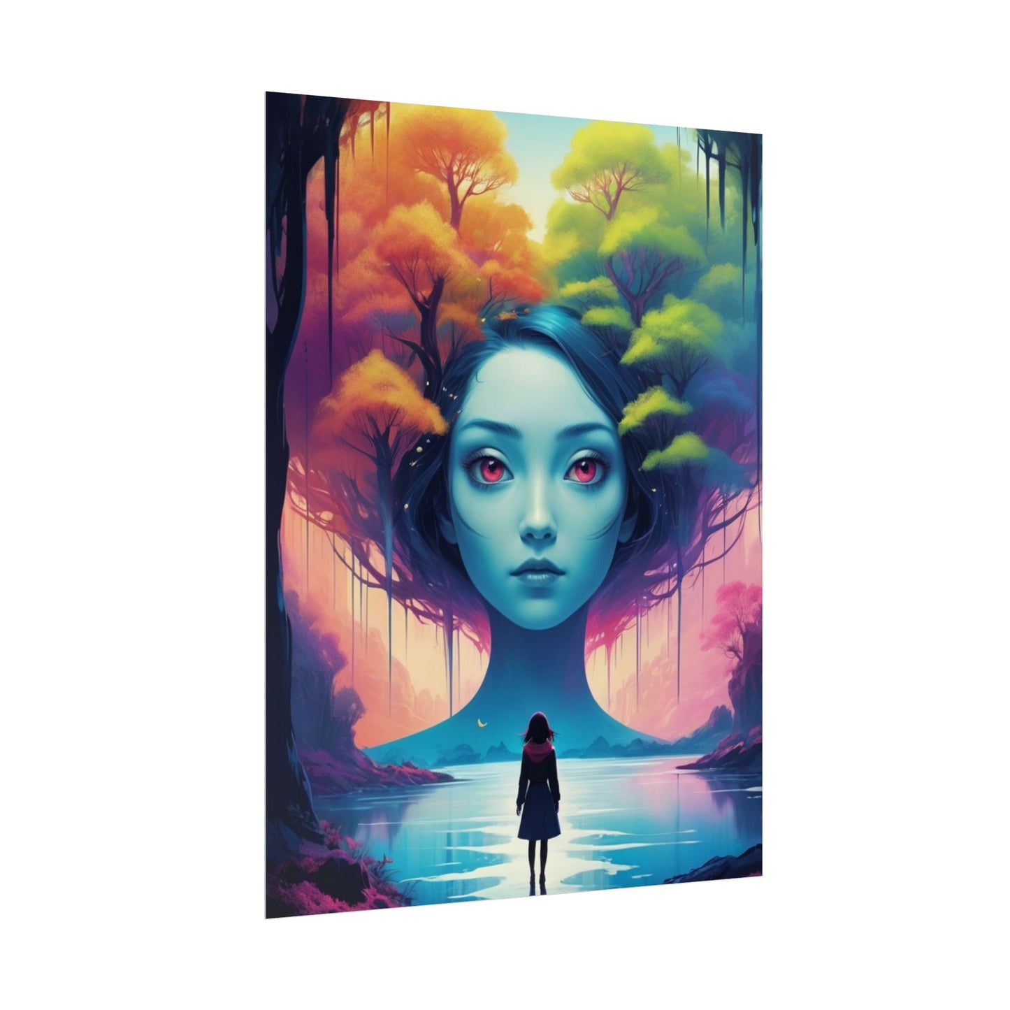 Poster „Surreale Waldgöttin“ – Fantasy-Kunst-Poster (gerollt)