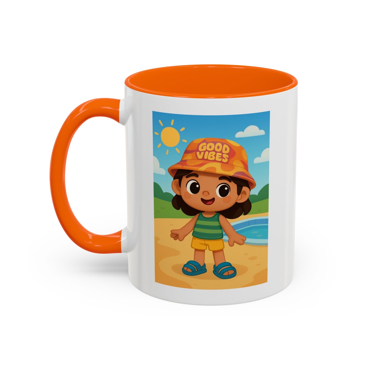 Good Vibes Beach Kid Mug — Accent Coffee Mug (11/15oz)