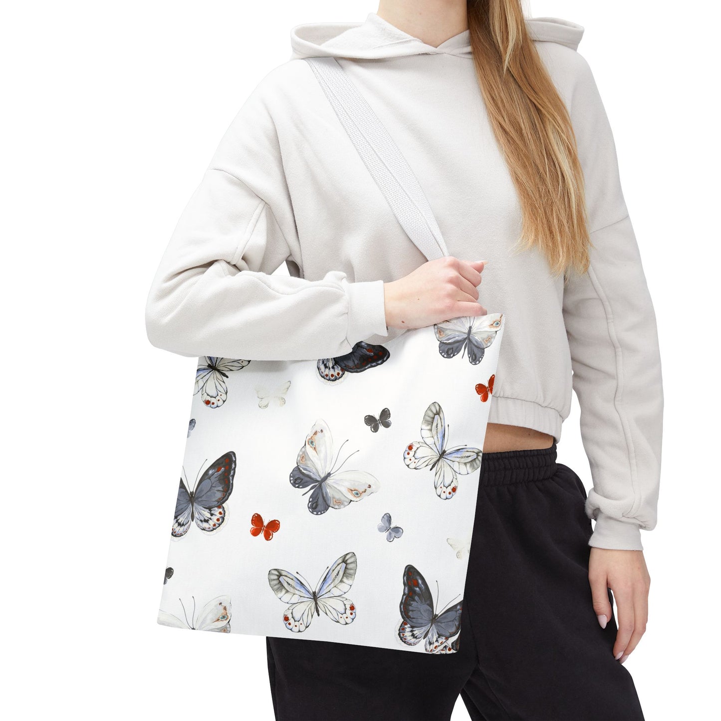 Butterfly Pattern Tote Bag — Lightweight Floral Tote for Everyday Use