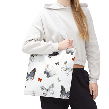 Butterfly Pattern Tote Bag — Lightweight Floral Tote for Everyday Use