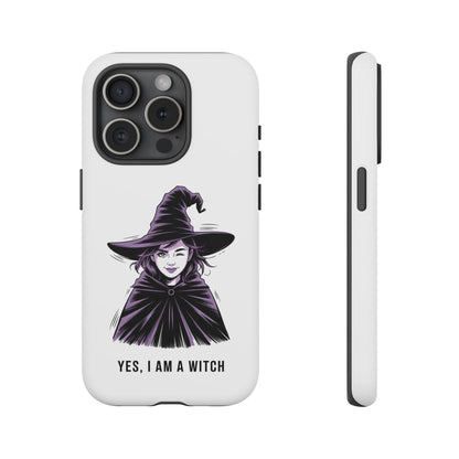 iPhone Yes, I Am a Witch Phone Case — Gothic Witch Illustration Protective Cover