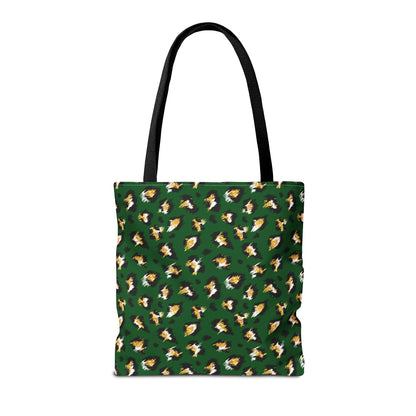 Green Leopard Print Tote Bag – Patterned All-Over-Print Shopper