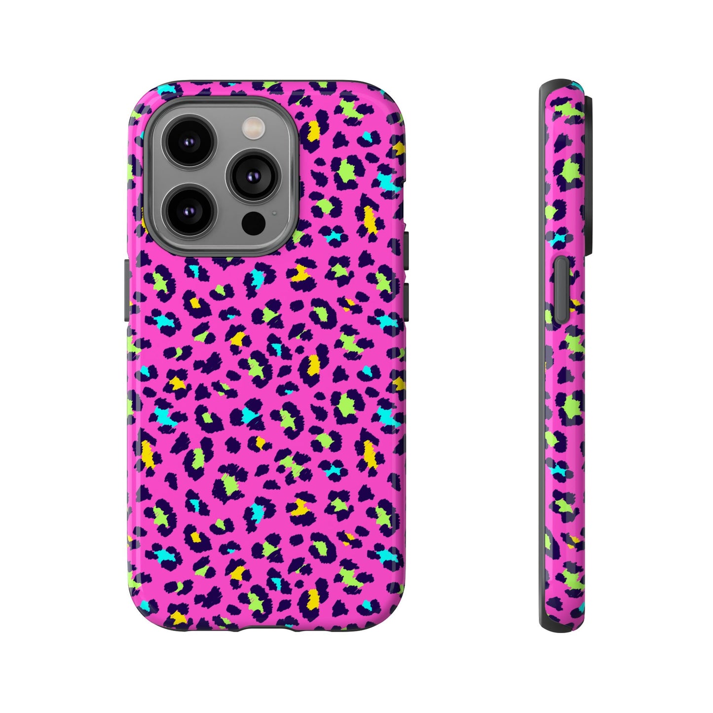 iPhone Pink Neon Leopard Phone Case — Bold Protective iPhone Cover