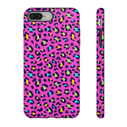 iPhone Pink Neon Leopard Phone Case — Bold Protective iPhone Cover