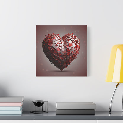 Valentine Heart Mosaic Matte Canvas Wall Art — Stretched 1.25"