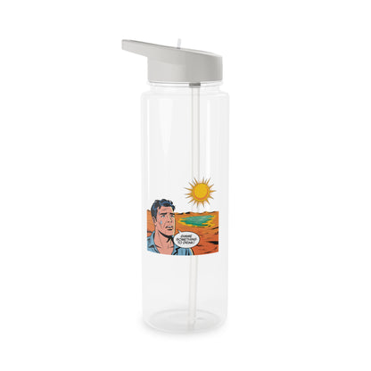 Tritan-Wasserflasche – Retro-Comic-Design „Bring etwas zu trinken“ von Sun Desert