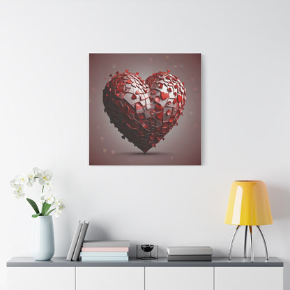 Valentine Heart Mosaic Matte Canvas Wall Art — Stretched 1.25"