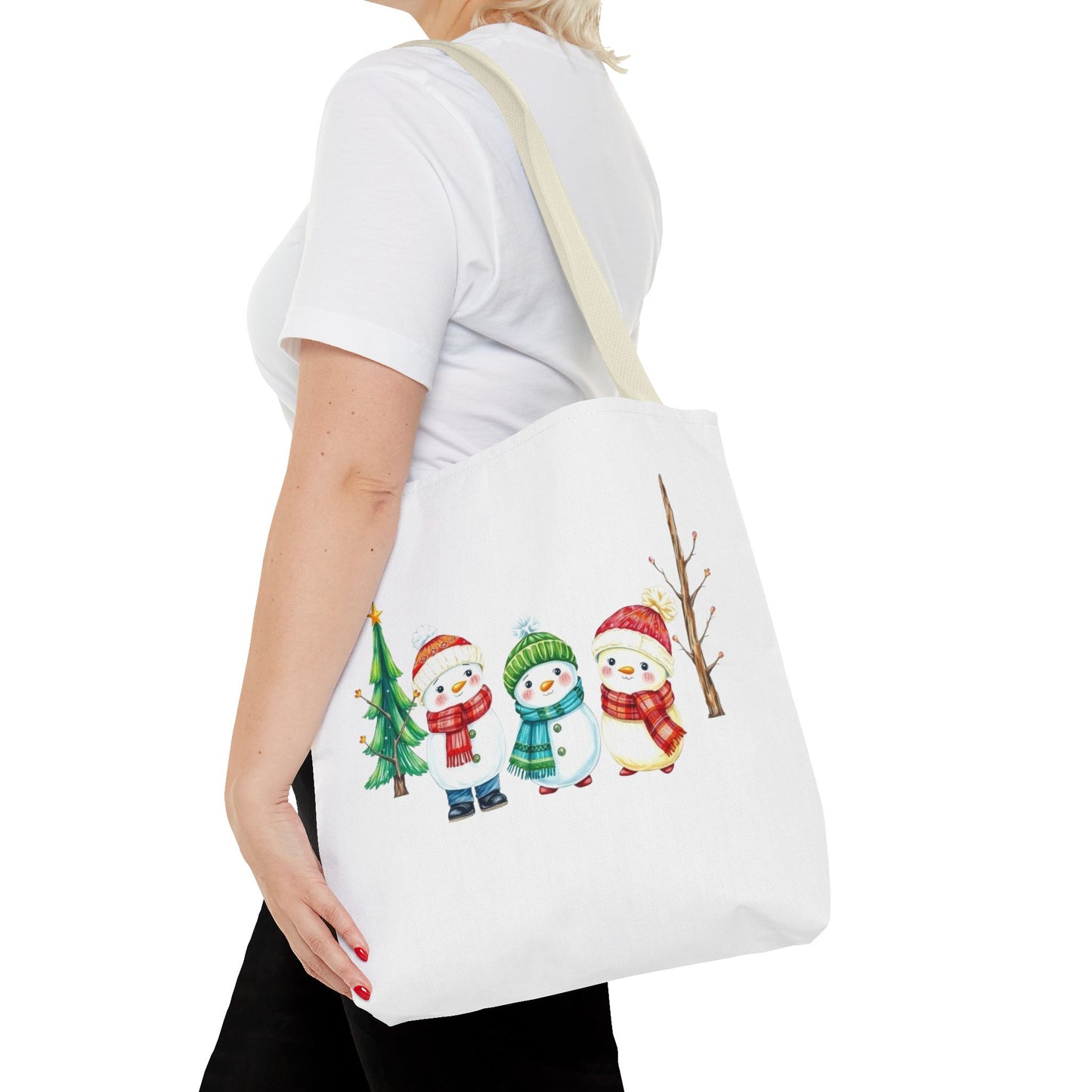 Christmas Snowman Tote Bag — Cute Holiday Winter Market Tote