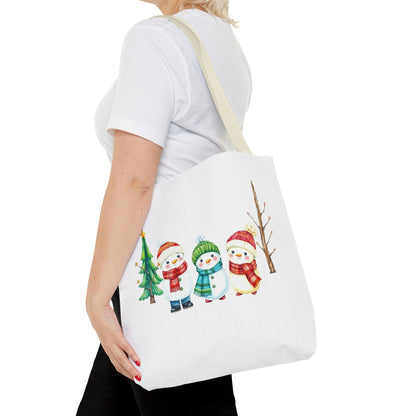 Christmas Snowman Tote Bag — Cute Holiday Winter Market Tote