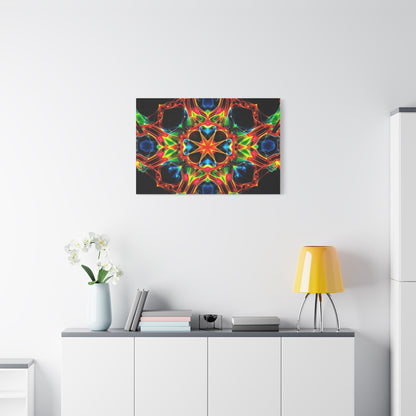 Kaleidoscope Neon Mandala Matte Canvas