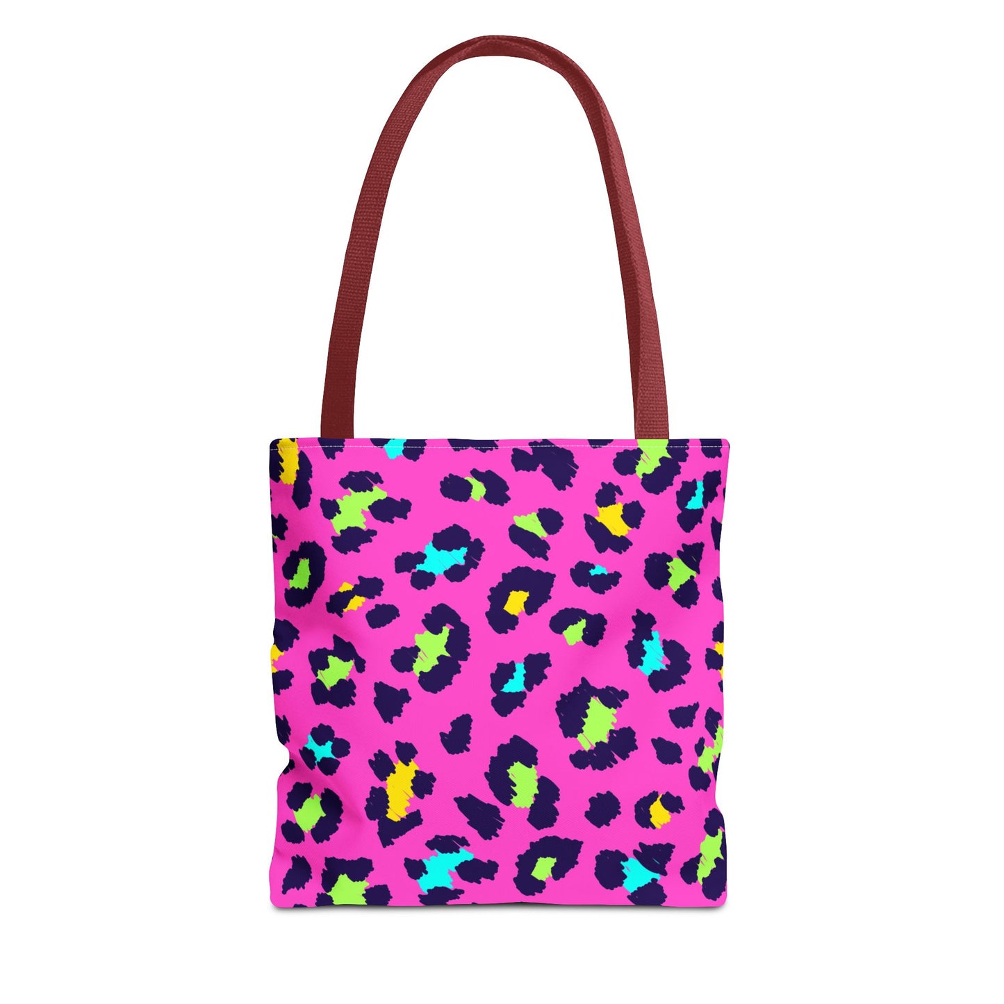 Neon Pink Leopard Print Tote Bag — Bright Animal Print Shopper