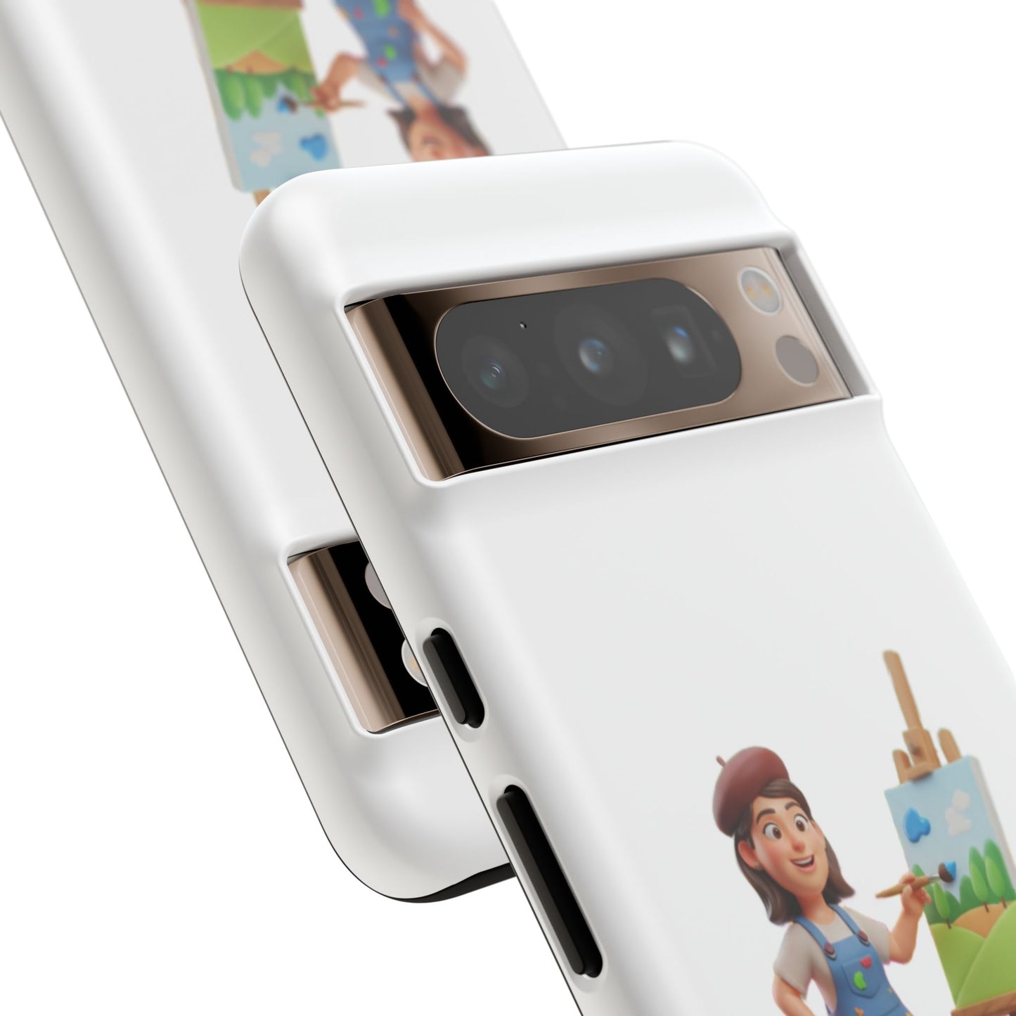 Google Artist Painting Phone Case — Cute Female Painter Illustration Phone Cover