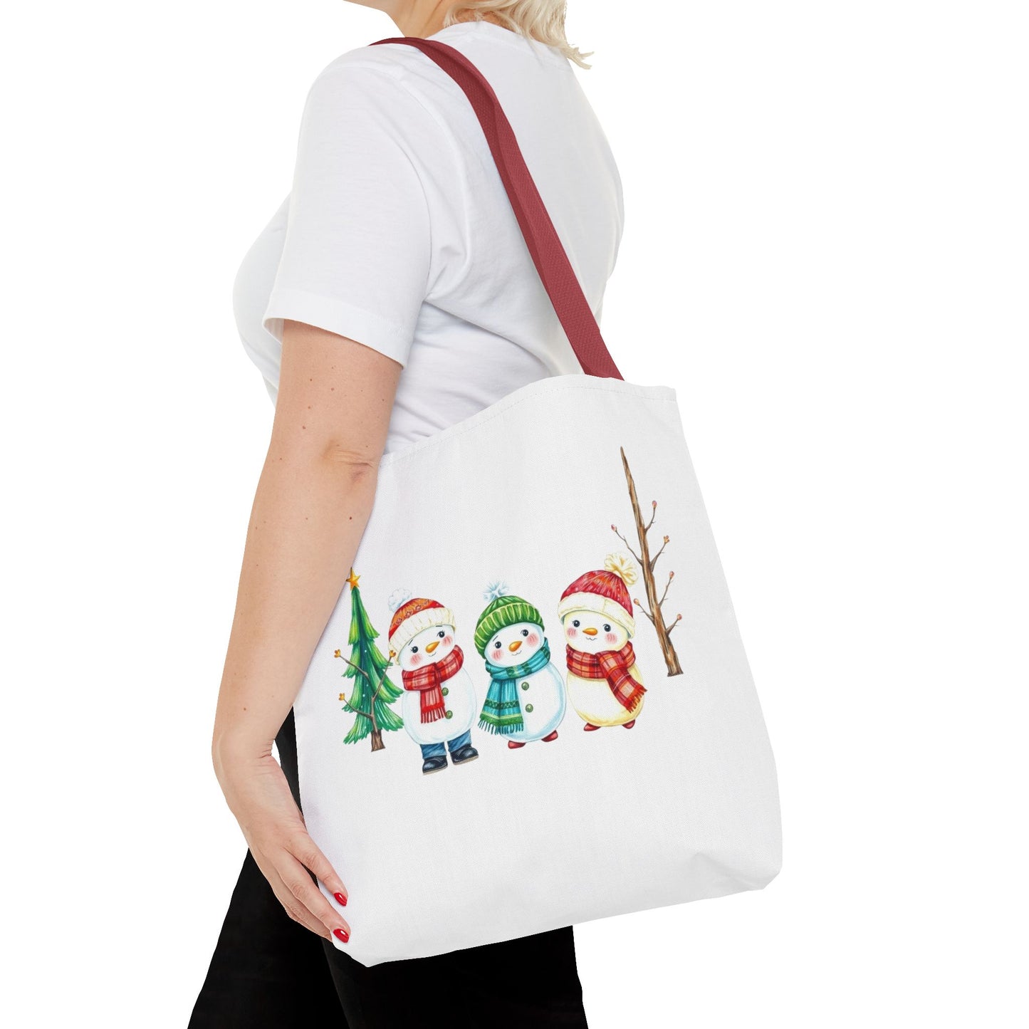 Christmas Snowman Tote Bag — Cute Holiday Winter Market Tote