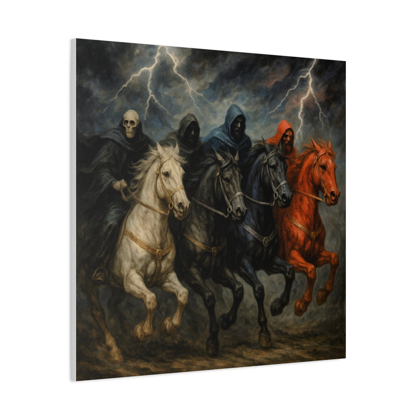 Four Horsemen Canvas Wall Art — Apocalyptic Gothic Mythology Print