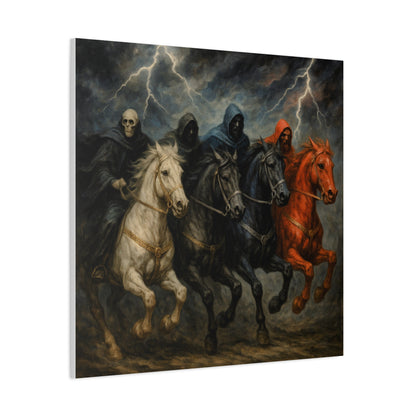 Four Horsemen Canvas Wall Art — Apocalyptic Gothic Mythology Print