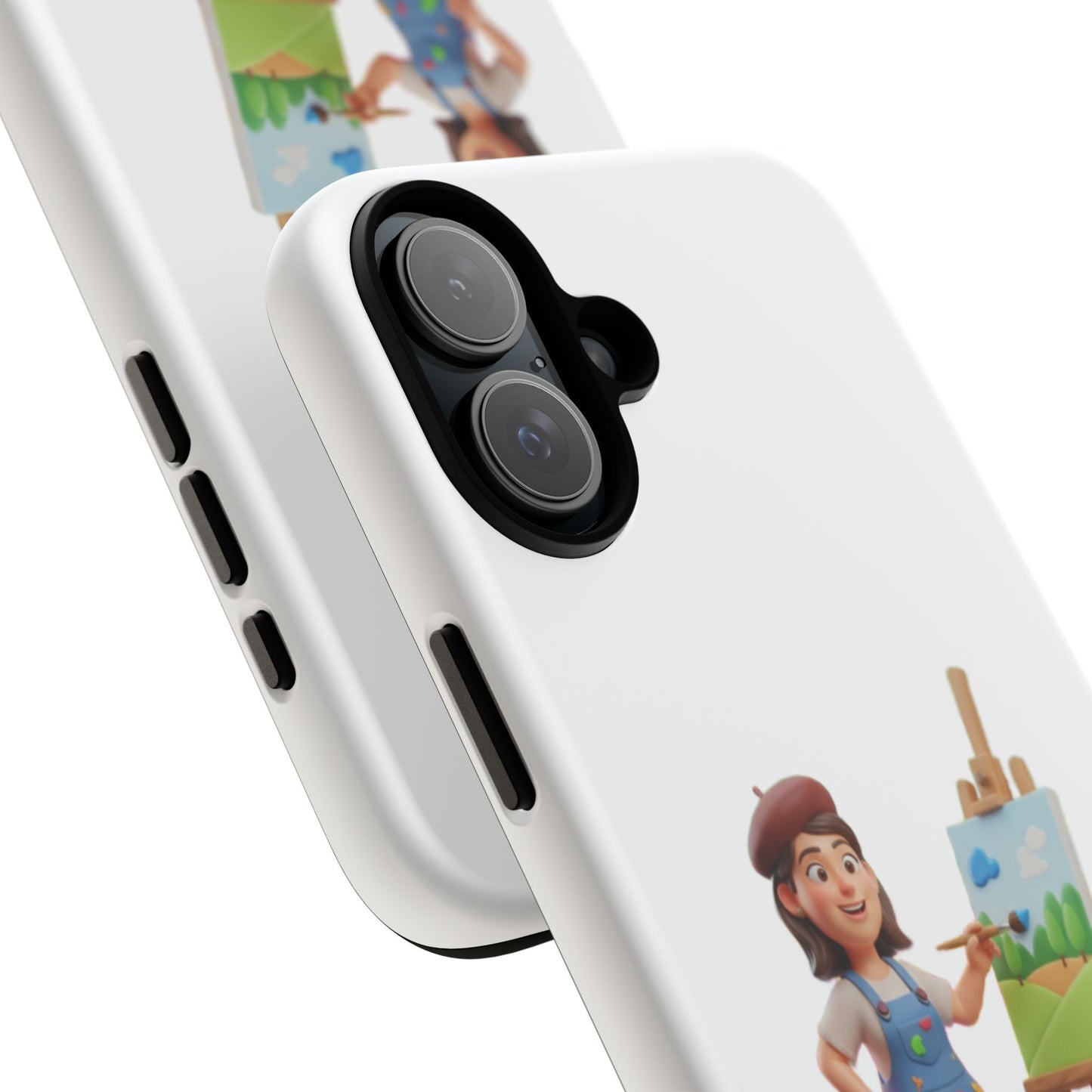 iPhone Artist Painter Phone Case — Cute Female Artist with Easel Protective iPhone Cover