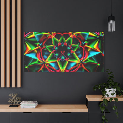 Kaleidoscope Neon Mandala Matte Canvas Wall Art
