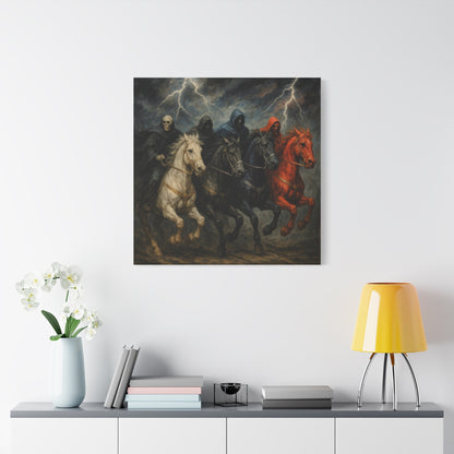 Four Horsemen Canvas Wall Art — Apocalyptic Gothic Mythology Print