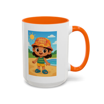 Good Vibes Beach Kid Mug — Accent Coffee Mug (11/15oz)