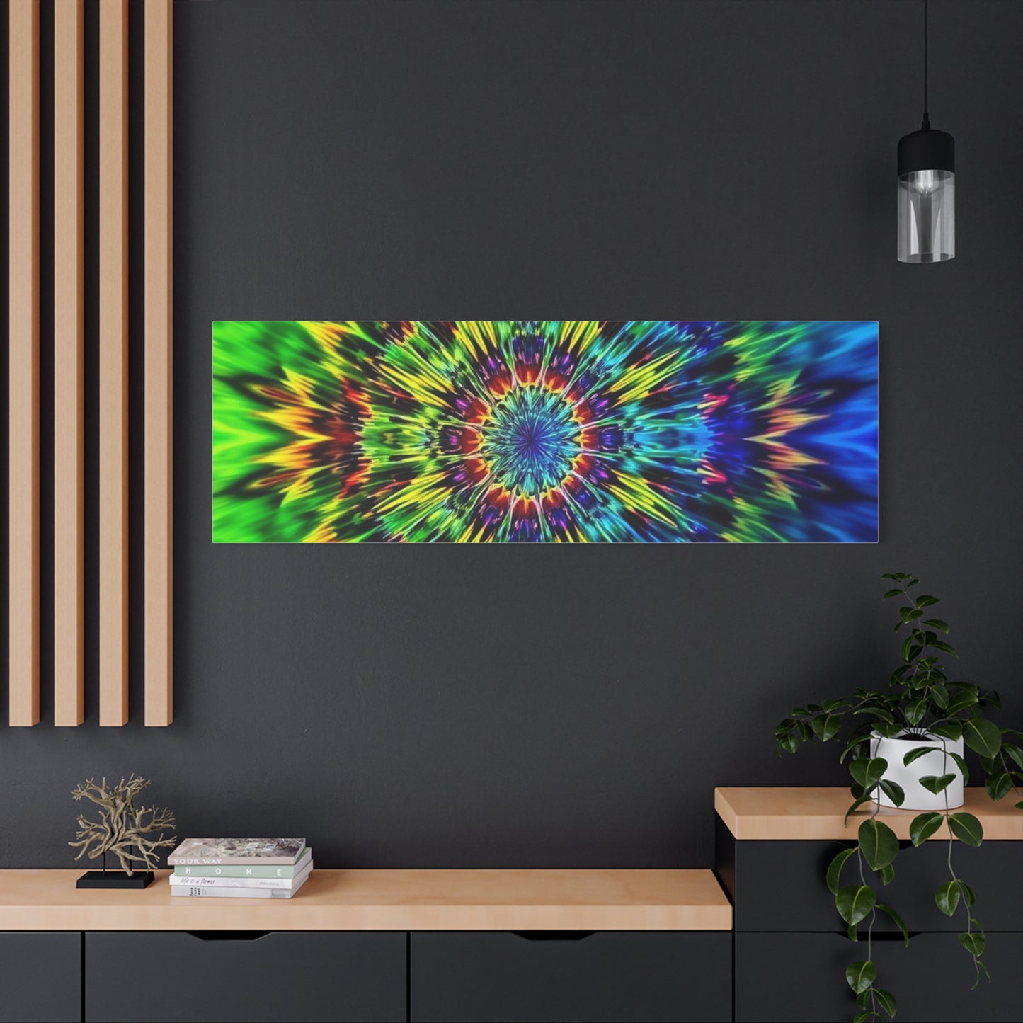 Psychedelic Kaleidoscope Matte Canvas Wall Art — Vibrant Mandala Stretched Canvas