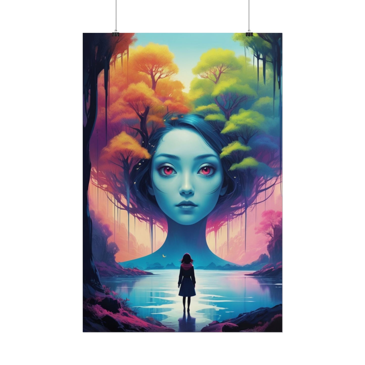 Poster „Surreale Waldgöttin“ – Fantasy-Kunst-Poster (gerollt)