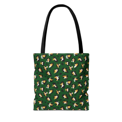 Green Leopard Print Tote Bag – Patterned All-Over-Print Shopper
