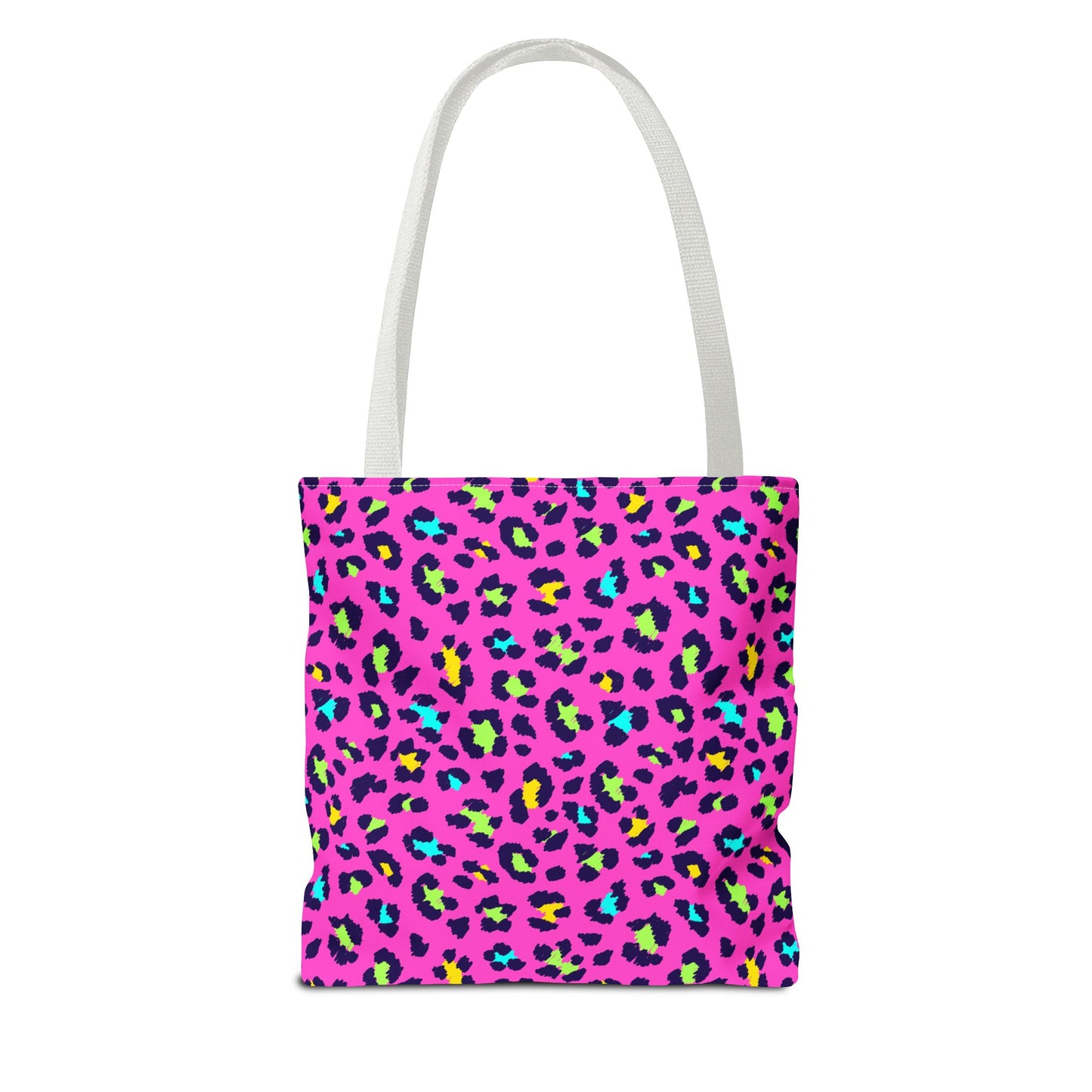 Pink Neon Leopard Print Tote Bag — Bold Animal Print Shopper