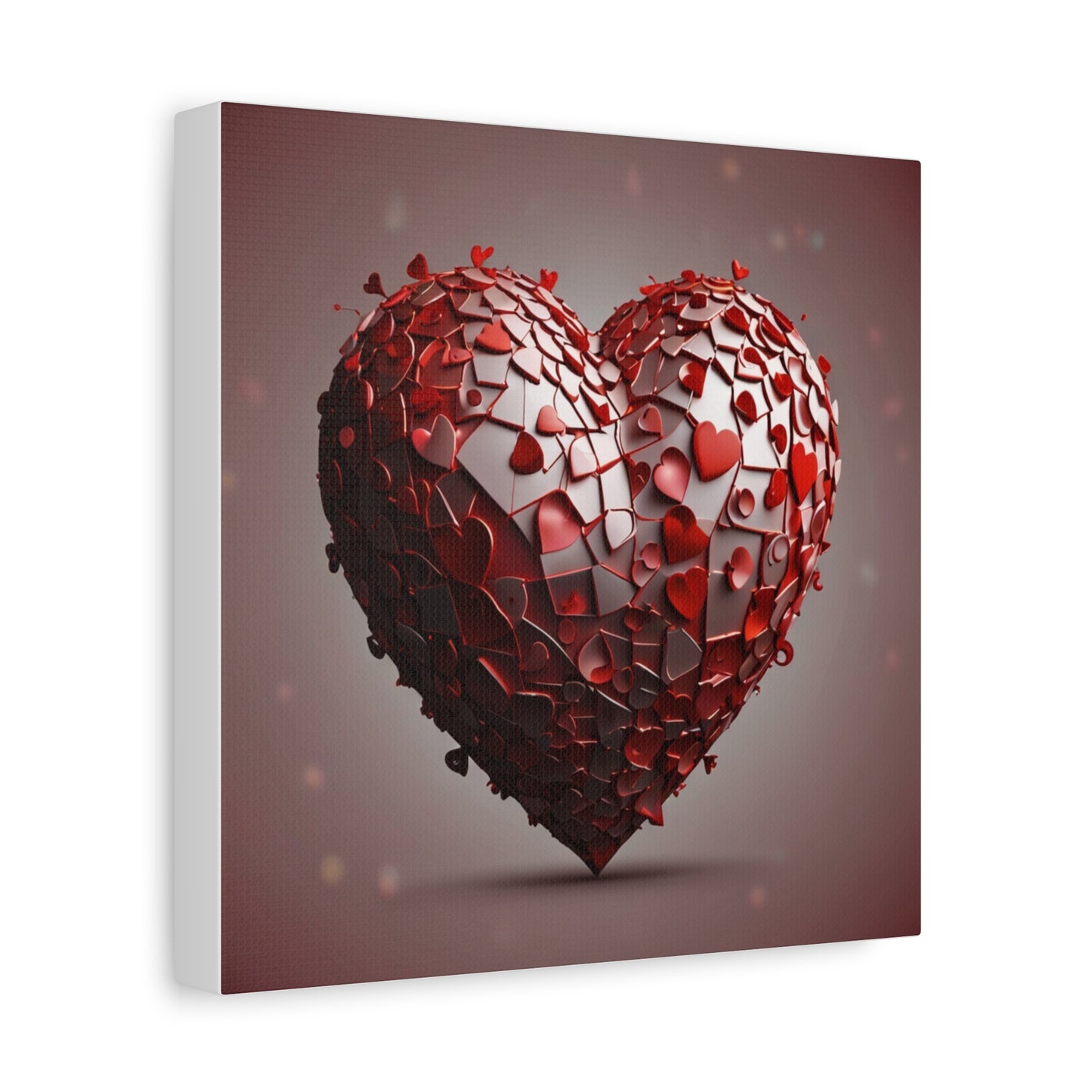 Valentine Heart Mosaic Matte Canvas Wall Art — Stretched 1.25"