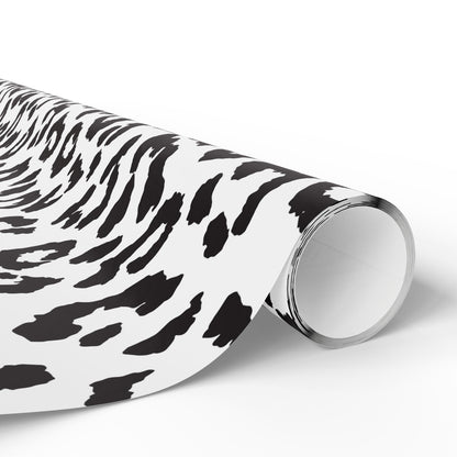 Leopard Print Wrapping Paper Roll — Black & White Animal Pattern Gift Wrap