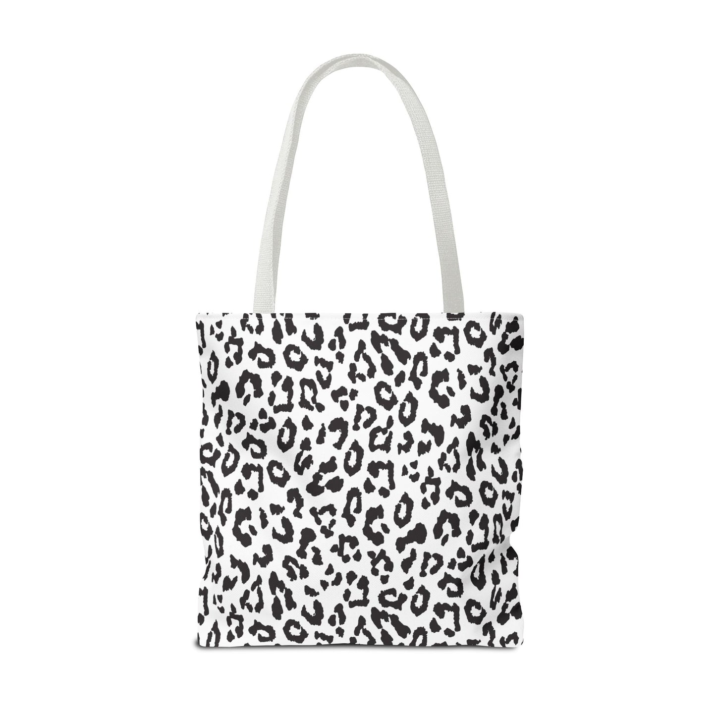 Leopard Print Tote Bag — Black & White All-Over-Print Shopper