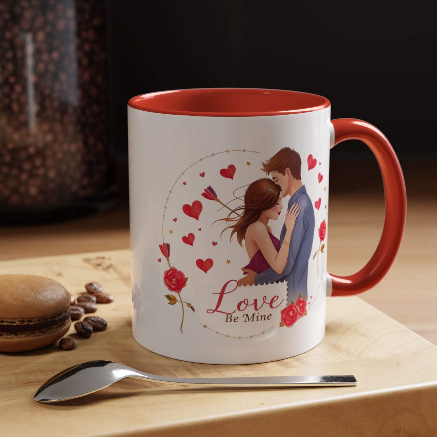 Romantic "Love Be Mine" Accent Coffee Mug — Couples Valentine's Gift