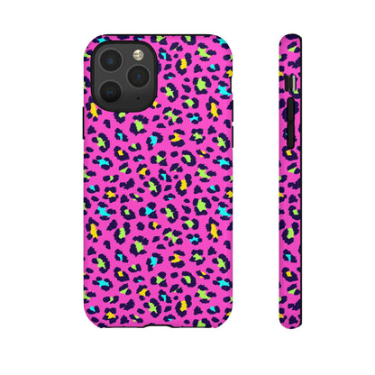 iPhone Pink Neon Leopard Phone Case — Bold Protective iPhone Cover