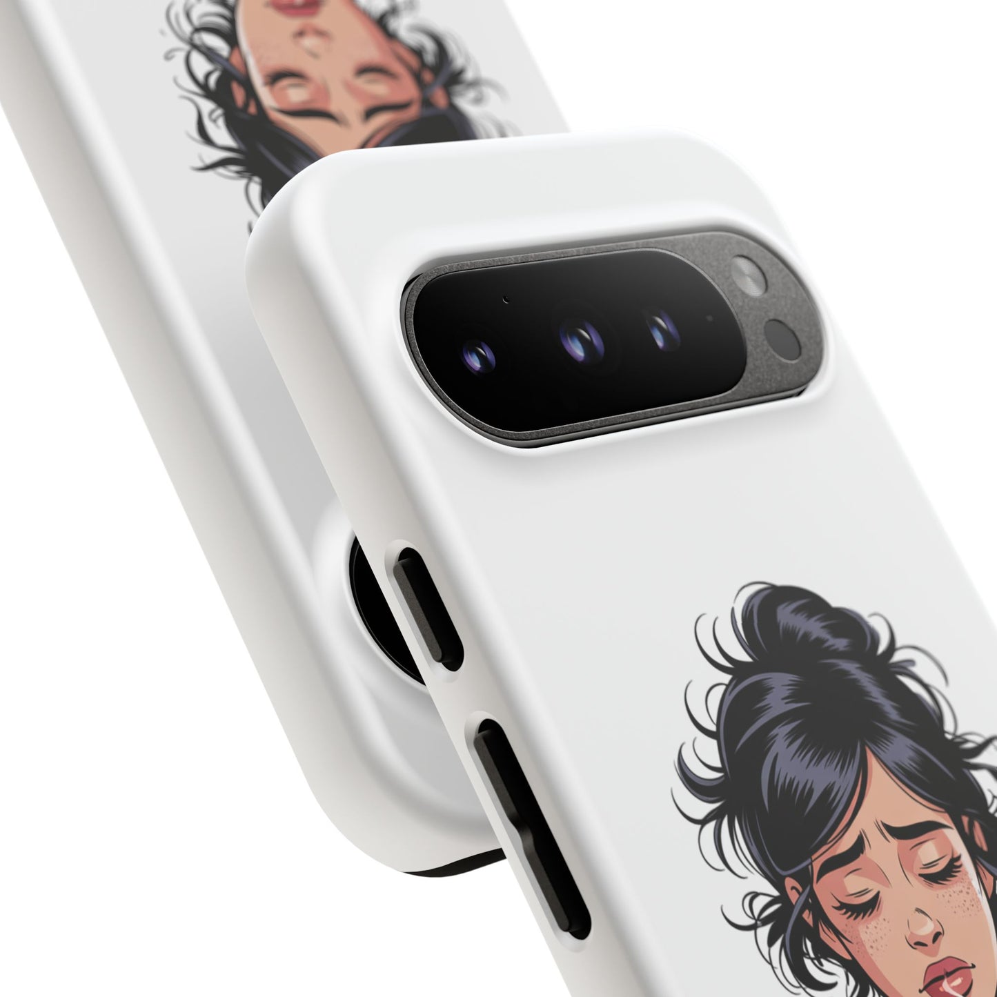 Google-Handyhülle – „Erstmal Kaffee, bitte“: Niedliches Design für eine verschlafene Frau am Morgen