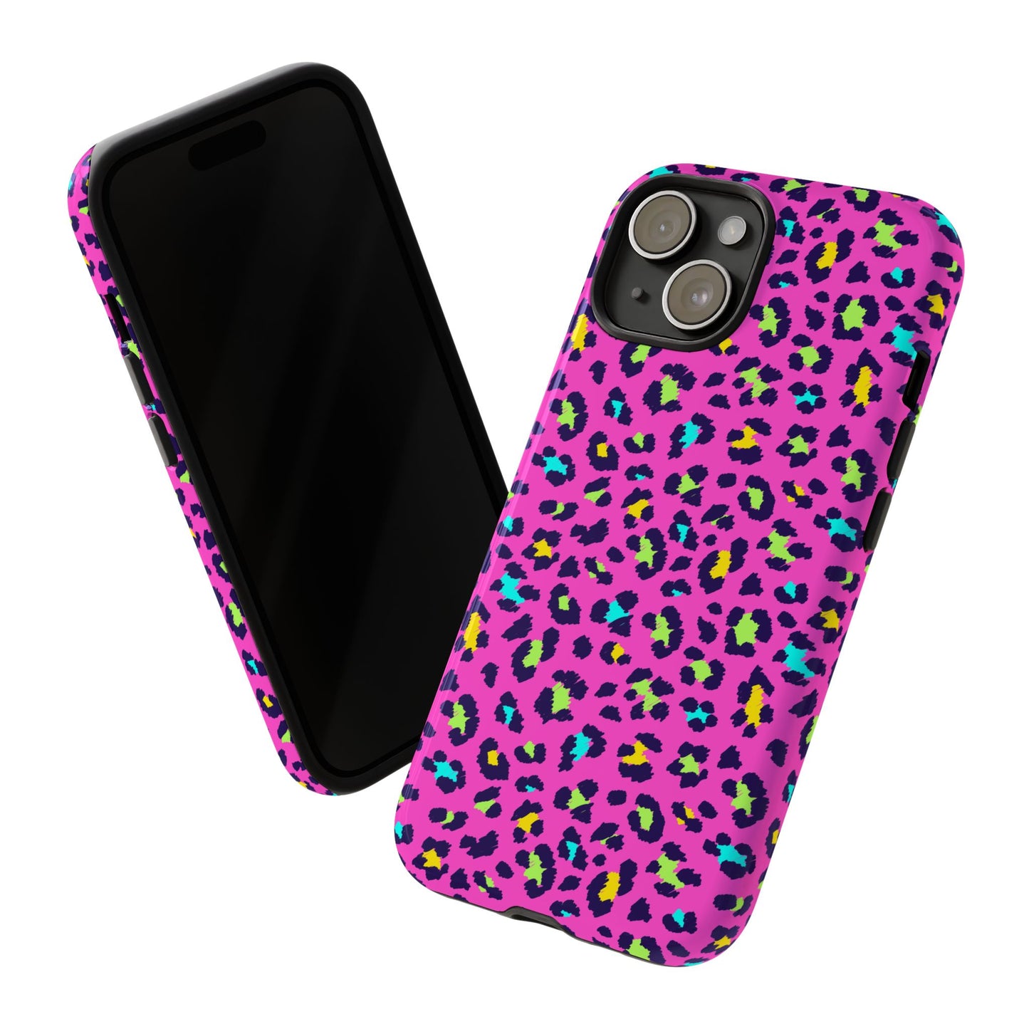 iPhone Pink Neon Leopard Phone Case — Bold Protective iPhone Cover