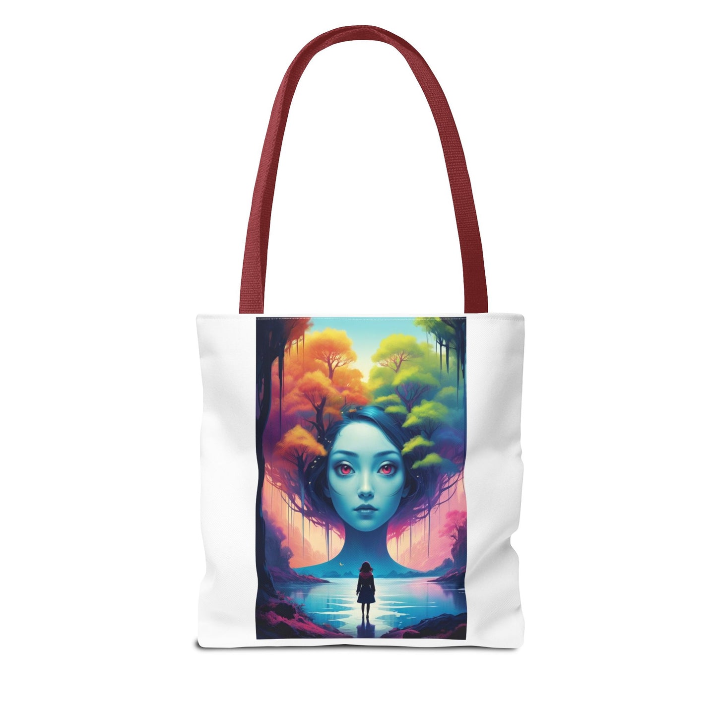 Dreamscape Portrait Tote Bag — Surreal Forest Girl Art