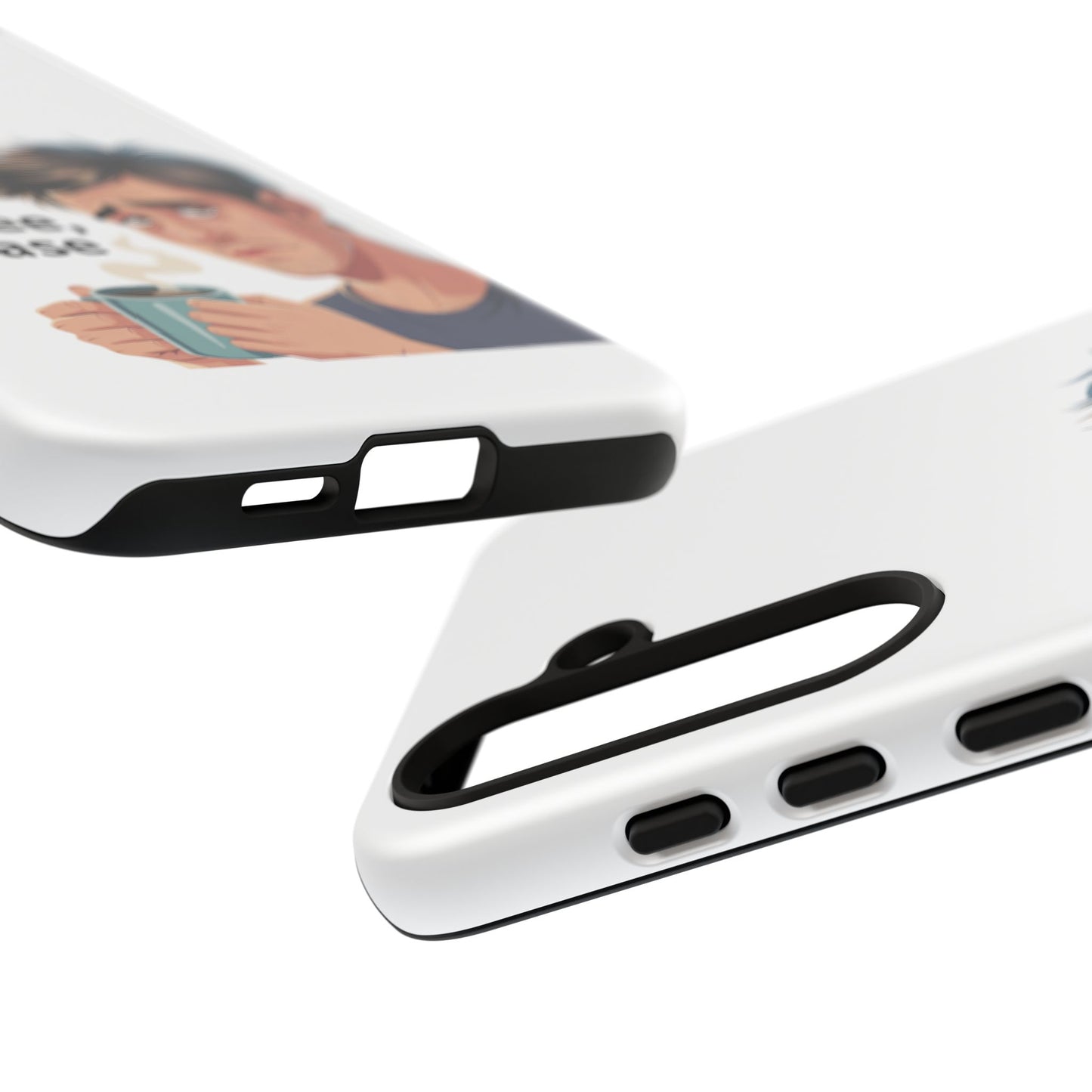 Samsung Phone Case – “First Coffee, Please” Funny Coffee Lover Protective Case