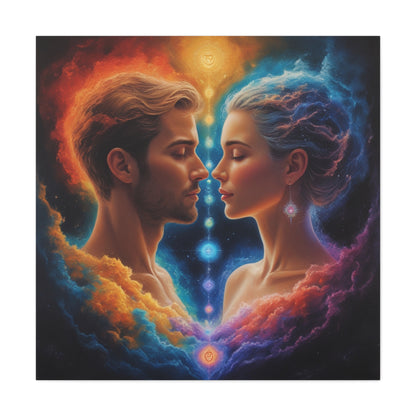 Spiritual Lovers Matte Canvas Print — Energetic Soulmate Portrait