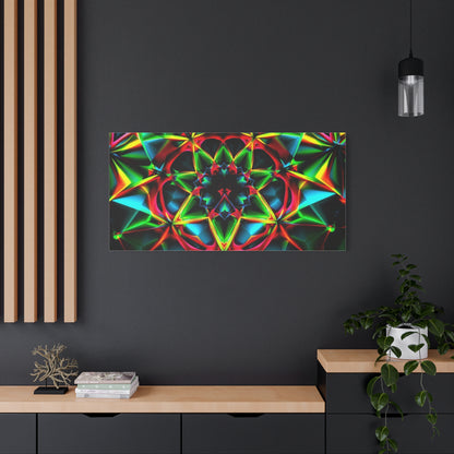 Kaleidoscope Neon Mandala Matte Canvas Wall Art