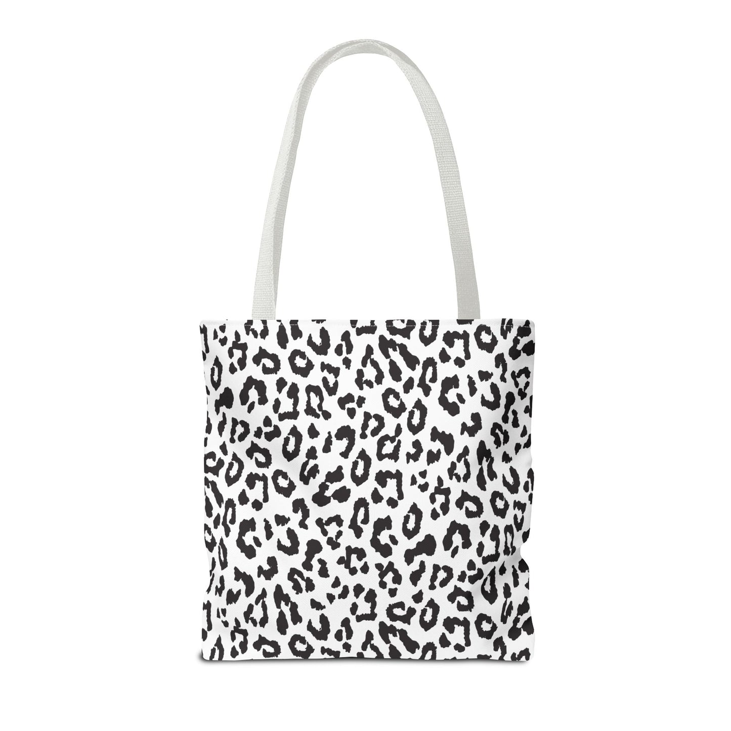 Leopard Print Tote Bag — Black & White All-Over-Print Shopper